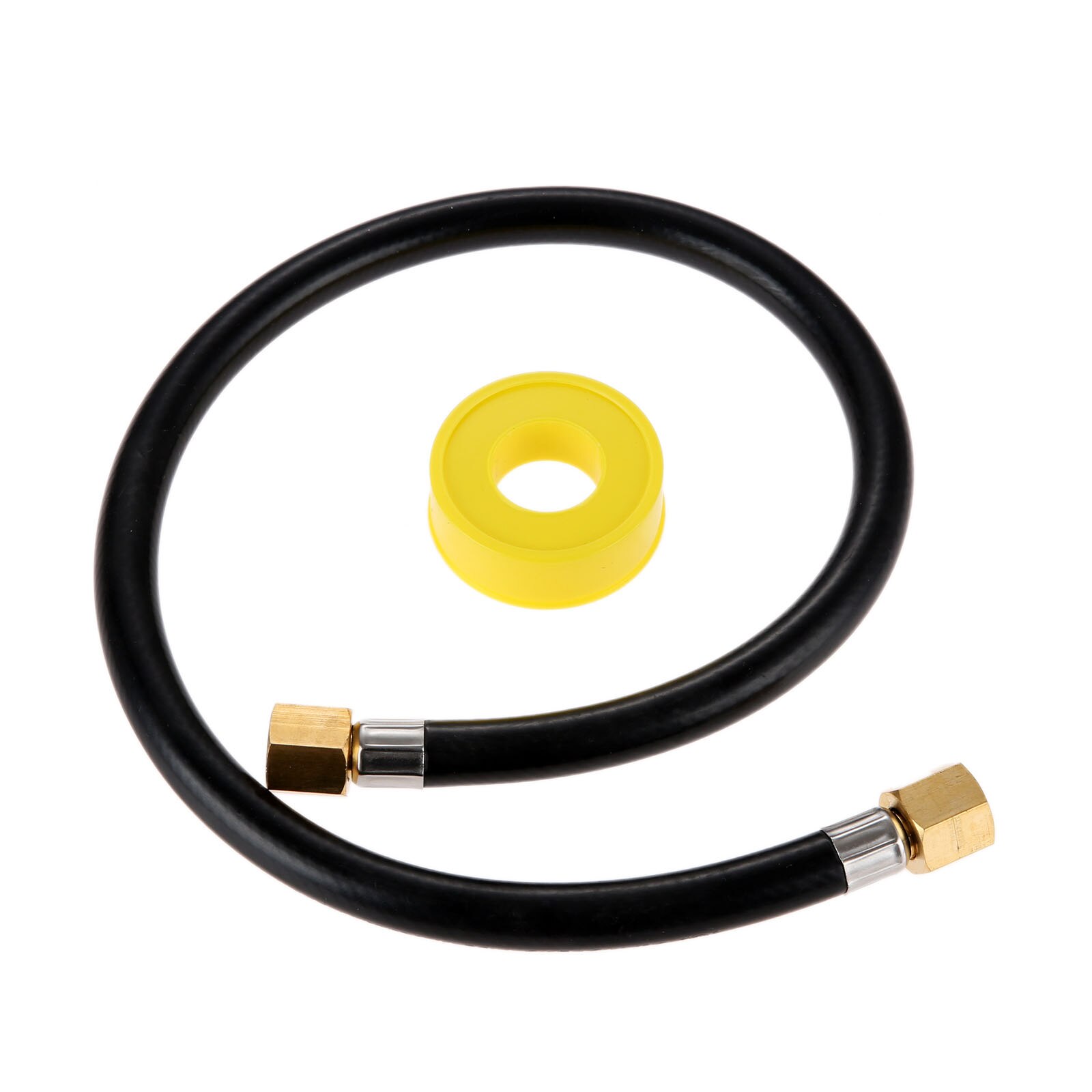 24 Inches High Pressure Propane Fireplace Extension Connection Hose with 3/8 Femal Flare Nuts +Gas Line Pipe Thread Tape