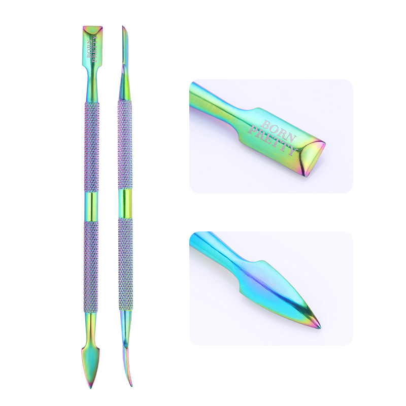 Geboren Pretty Dual-Ended Nail Cuticle Pusher Cutter Remover Nail Rand Cleaner Tool Voor Teennagels