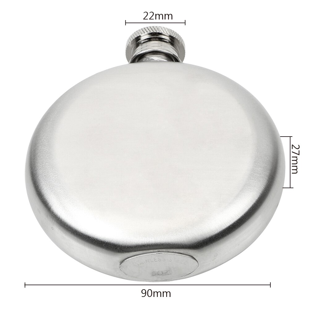 NICEYARD Round Whiskey Flask Russian Liquor Pot Stainless Steel 5 oz Wine Bottle Drinkware Accessories Alcohol Hip Flasks