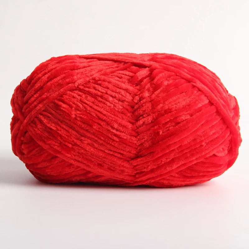 100g / 1 Stück Count Chenille Samt Wolle Dickes warmes Garn Manuell DIY Häkelgarn Strickwolle Baby Nutzwolle Serie Häkeln Par: YELLOW