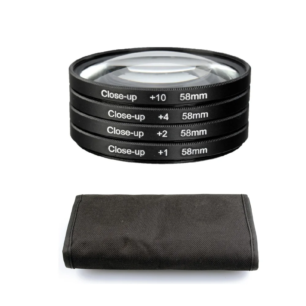 Lightdow-Kit de filtro Macro de primer plano, filtro de lente, 1, 2, 4, 10, 49mm, 52mm, 55mm, 58mm, 62mm, 67mm, 72mm, 77mm, 82mm, para cámara Nikon F, Canon