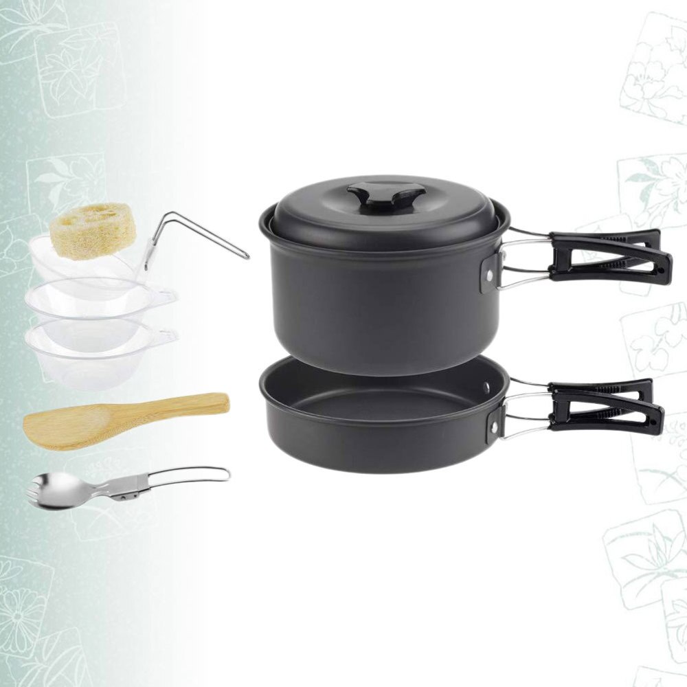 1 Set of Camping Pots Camping Cookware Portable Pot Set Camping Tool Portable Cutlery for BBQ Camping Outdoor