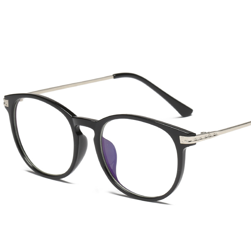 Óptico clásico gafas Anti-Luz Azul Marco de gafas para hombres y mujeres Juegos de ordenador, lente claro Blu-bloqueo: Negro