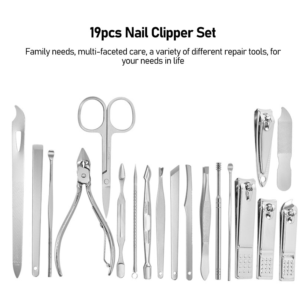 19 Stks/set Snoeien Nagelknipper Tang Set Enkele Nagel Groove Pedicure Ontsteking Dode Huid Clipper Tool Thuis Tool