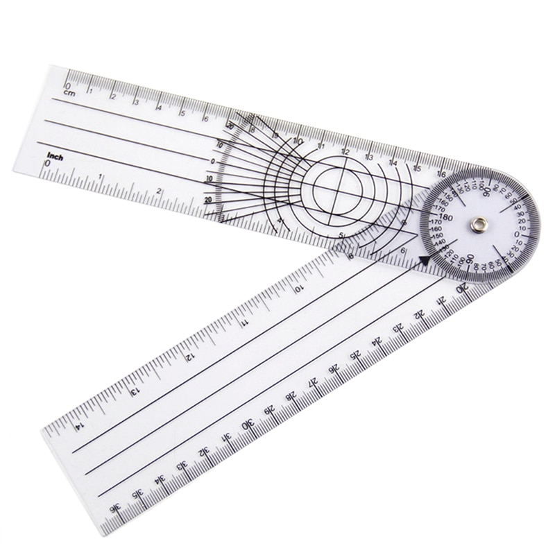 Userful Multi-Ruler Goniometer Angle Spinal Ruler 360 Degree Measuring Tool Spinals Goniometer Protractors