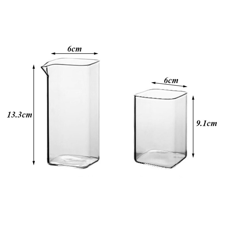 Verre Simple carré café partage Pot café ménage verre Transparent expresso Cappuccino Latte tasse résistant à la chaleur tasse à café