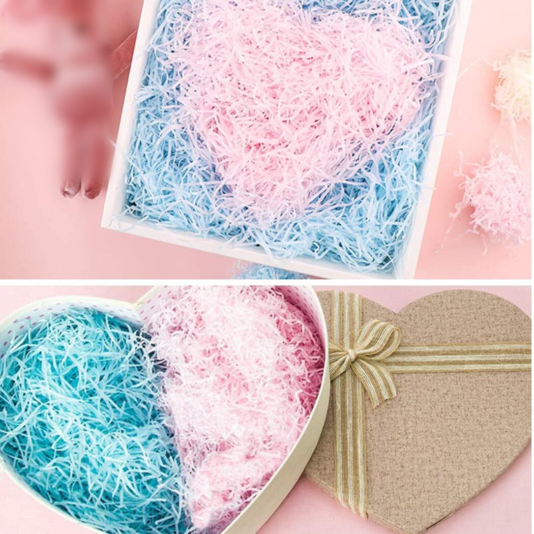 Paper Shreds Hamper Iridescent Material Packing Recyclable Shredded