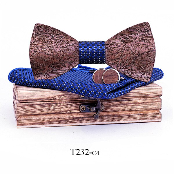 3D Bloemen Houten Strikjes voor Mannen Hout tie Hout Elegante Gentleman Strikjes Handgemaakte Vlinder Wedding Party: T232-C4