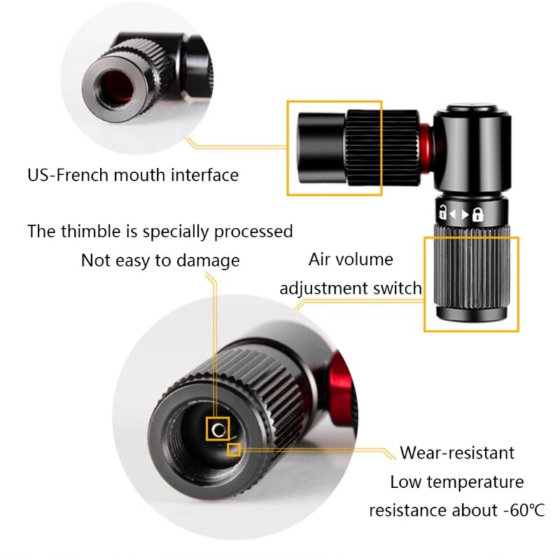 Bike Tire CO2 Mini Inflator Bicycle Cycling Pump Nozzle Cylinder Valves Adapter D2TC