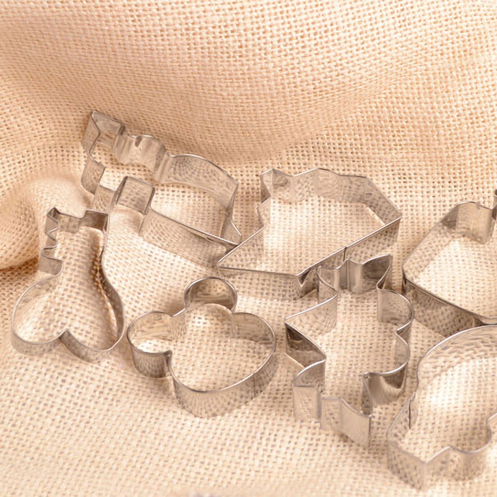 25 # Rvs 12 Delige Set Drie-Dimensionale Cookie Mold Cake Bakken Tools Diy Cookie Cutter Rvs cookie Gereedschap