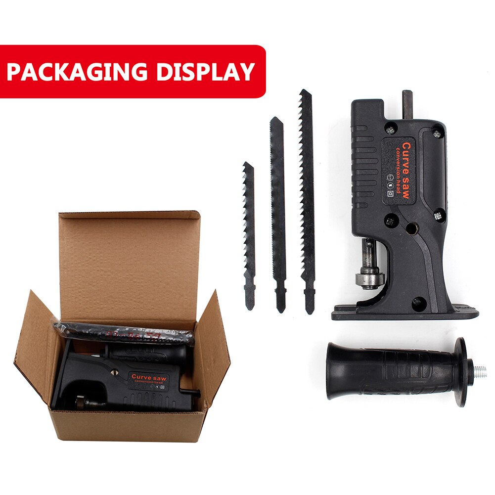 Reciprocating Saw Adapter with Sawblade Electric Drill Modified Electric Saw Power Tool Wood Cutter Machine Attachment Adapter