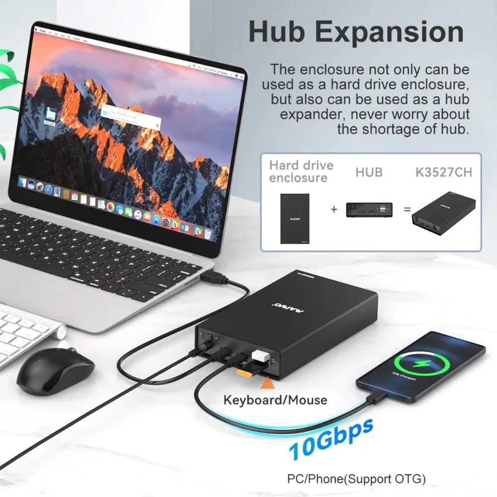 Maiwo hårddiskhölje 2.5 '' /3.5 '' sata till usb 3.0 hårddiskhölje för ssd-disk hårddiskbox usb  c 3.1- hölje hd externt hårddiskhölje