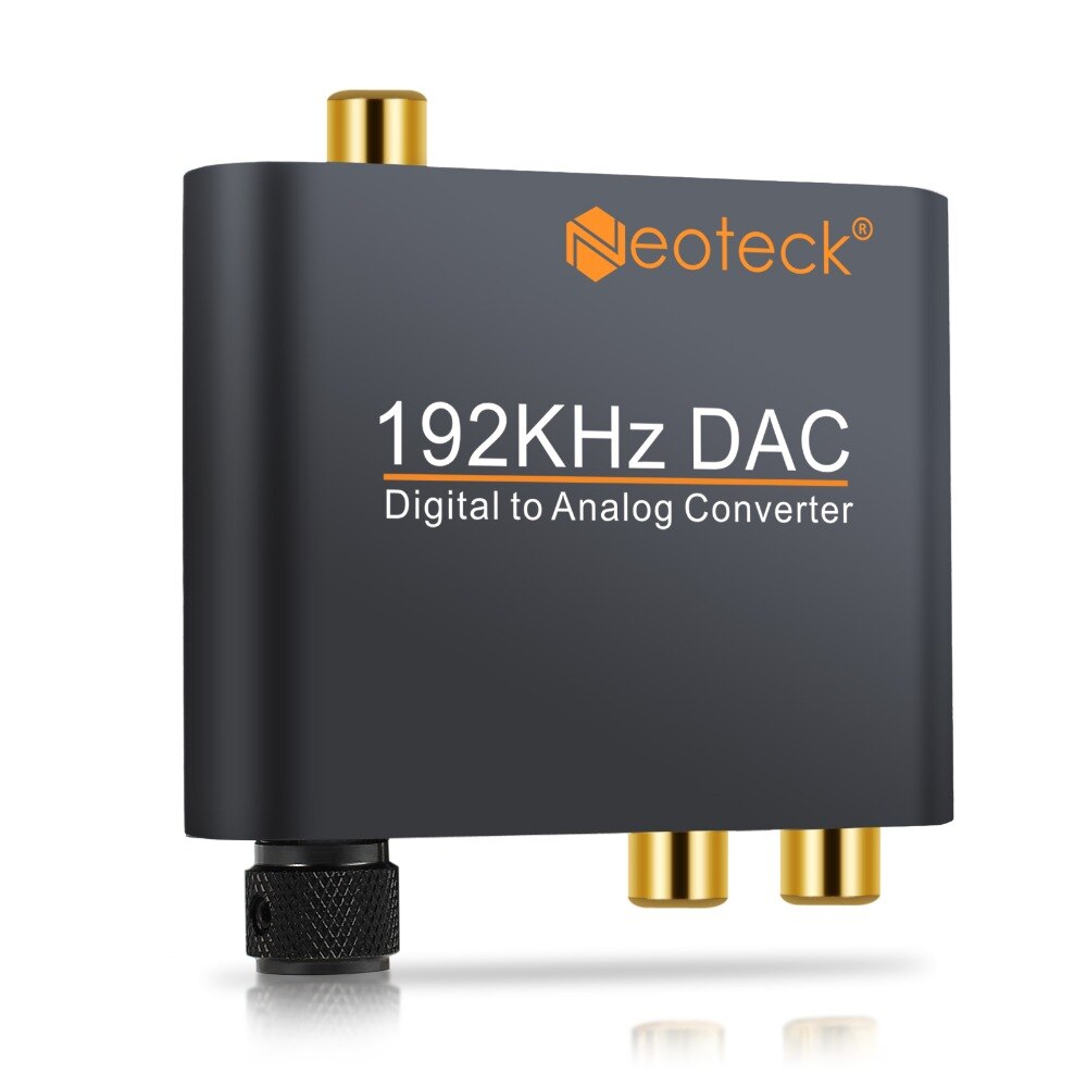PROZOR Digital a convertidor de Audio analógico RCA 3,5mm Jack Coaxial Toslink a estéreo analógico 192kHz Adaptador convertidor de aluminio DAC