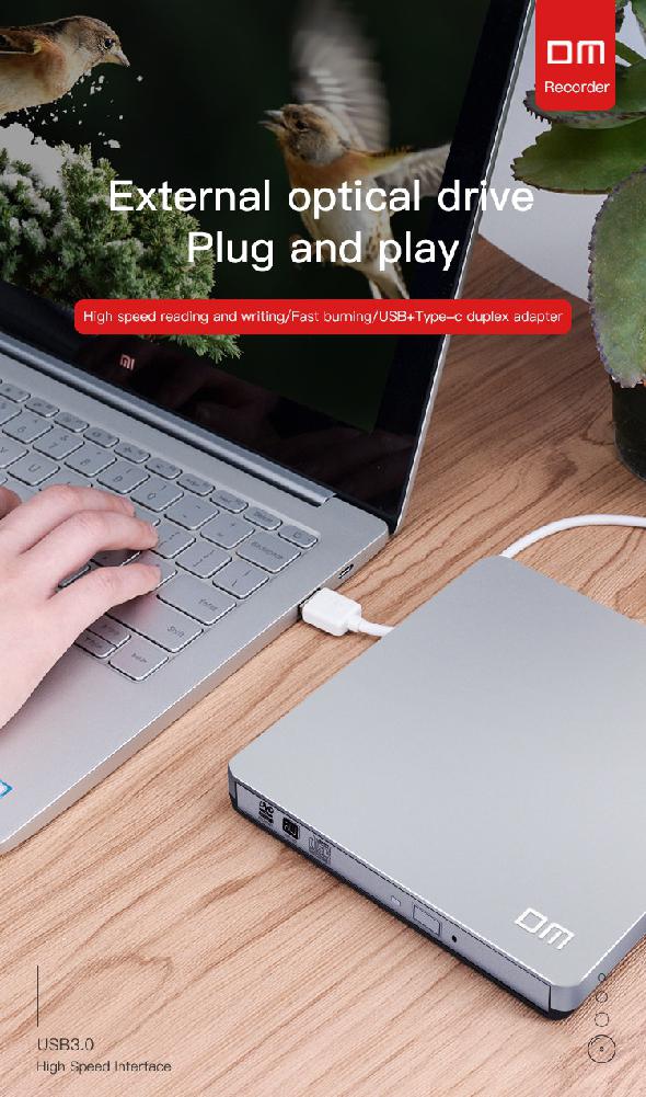 USB Optical Drive External USB 3.0 CD/DVD-ROM Combo DVD RW ROM Burner for Dell Lenovo Laptop for Mac OS USB DVD Drive