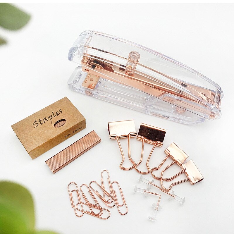 Gold Stapler Edition Metal Manual Staplers Staples Office Accessories School Stationery Supplies