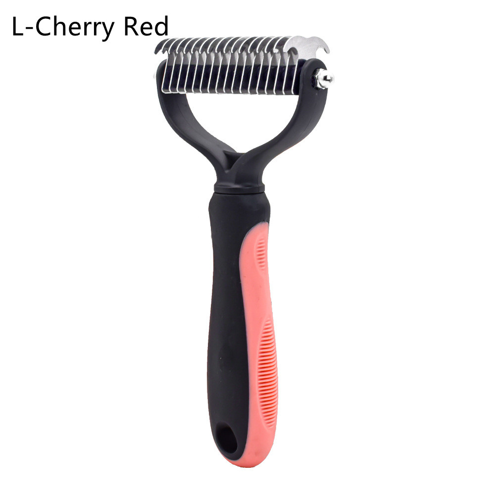 Hair Removal Comb for Dogs Cat Detangler Fur Trimming Dematting Brush Grooming Tool For matted Long Hair Curly Pet: Silver