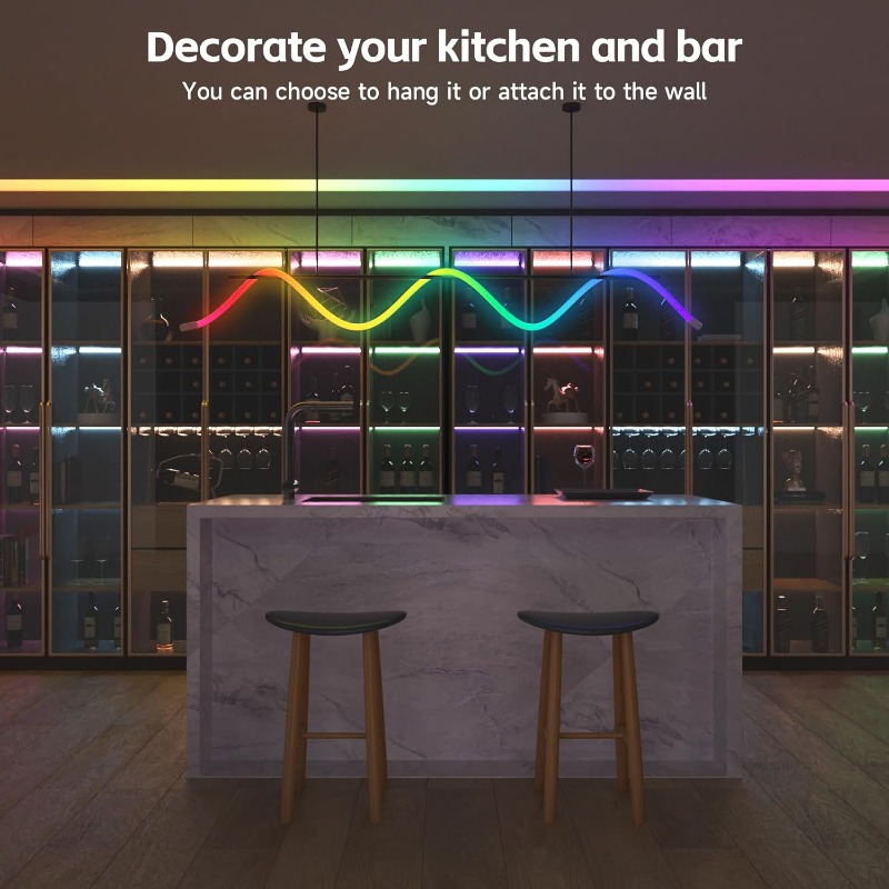 LED Neon Strip Light with USB Flexible IP67 Waterproof Remote APP Control Gaming Lights Accessories for Bedroom Outdoor Décor