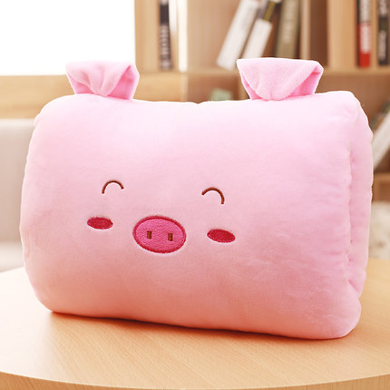 bonito para niños, juguetes de peluche de dibujos animados de invierno, calentador de manos, almohada suave de animales de dibujos animados, cojín cálido para sujetar las manos, 2025: Rosa