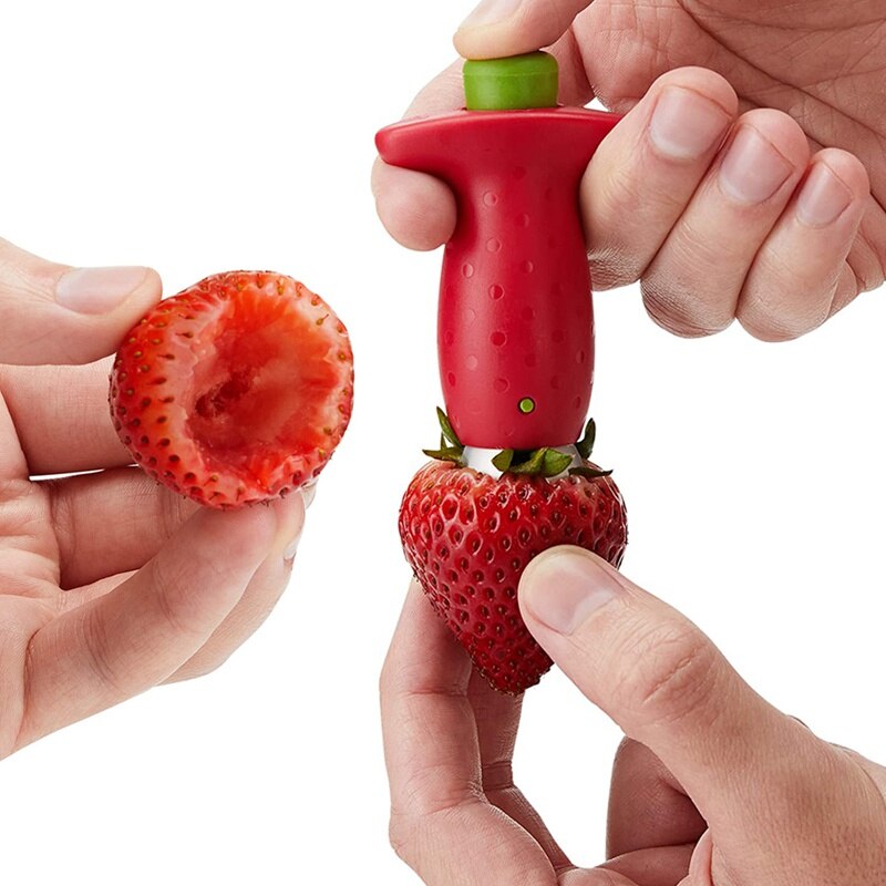 Creatieve Aardbei Beschietingen Tool Metal Plastic Fruit Blad Remover Tomaat Stro Aardbei Stalk Remover Keuken Gadget