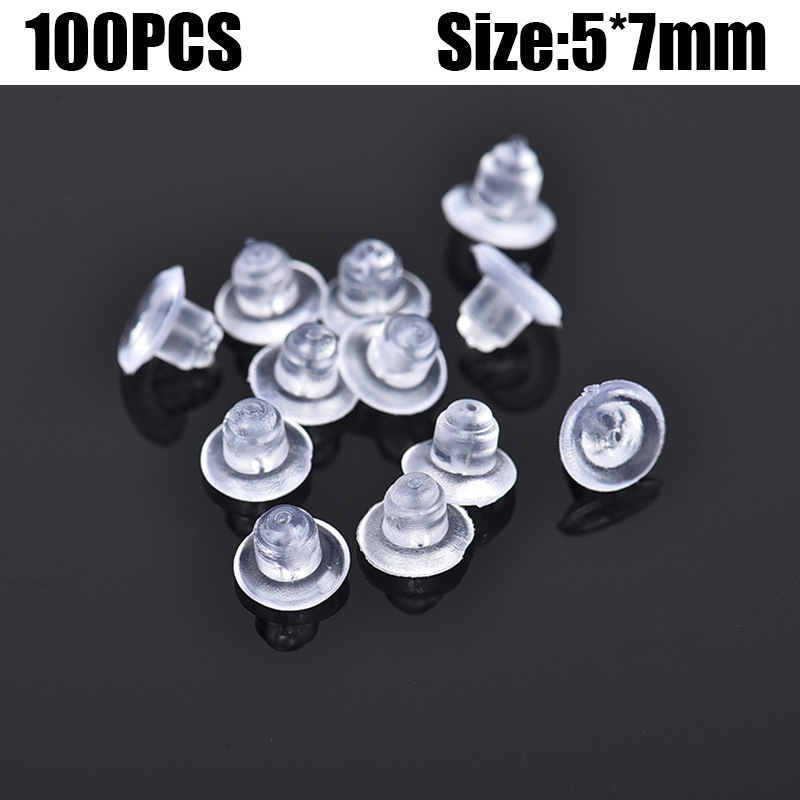 500 Uds caja de tapones para los oídos aleación de goma de silicona transparente pendiente cierre pendientes Kit de accesorios DIY joyería hacer hallazgos de gancho para las orejas: Verde