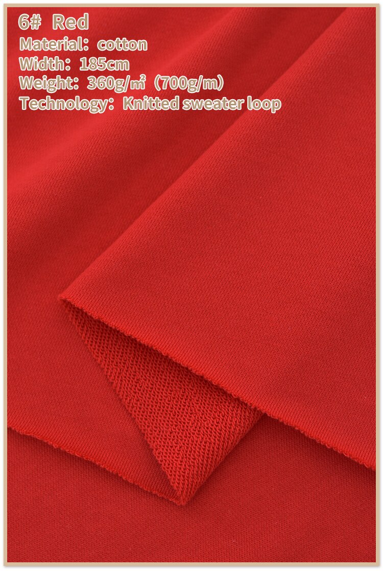 Fransk frotté bomuldsstof slidbestandigt bomuldsstof kraftig sweatshirtstof til hættetrøje 185 x 50cm: 6