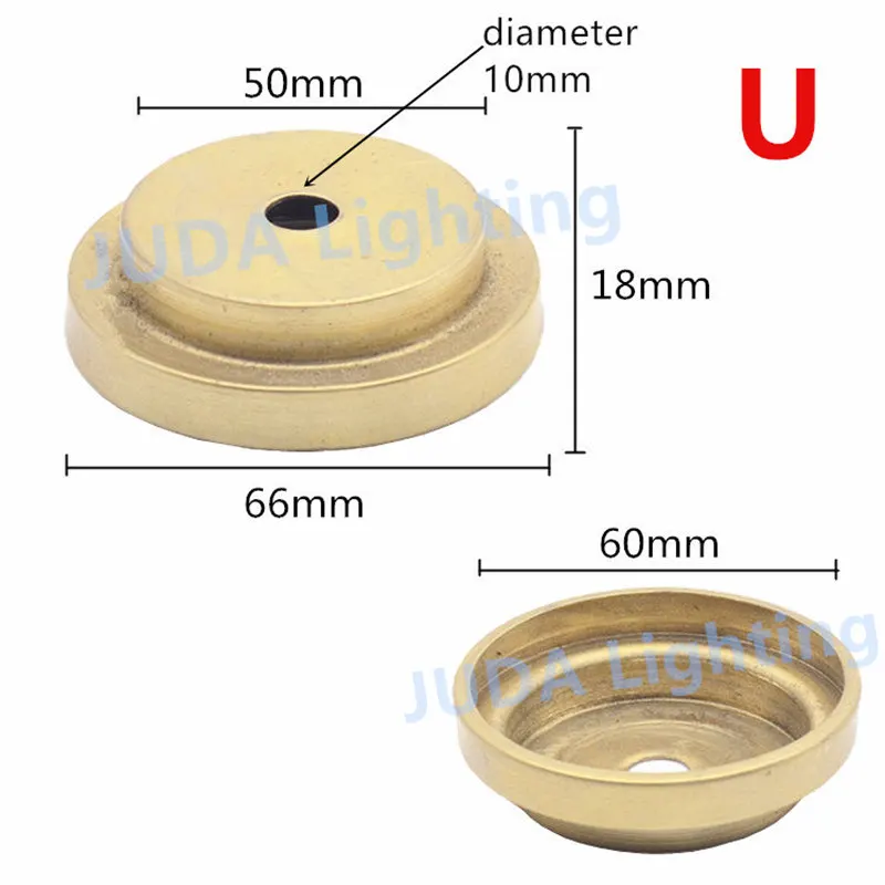 Tappo di copertura in metallo di rame tappo decorativo per tubo lampada in ottone M10 foro luce accessori per la decorazione del corpo per lampadario luci in ceramica a portato: Di Colore Giallo chiaro