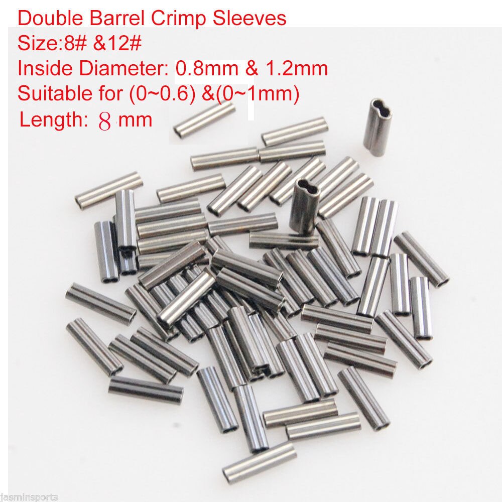50 st/lot fat krymphylsor koppar dubbelrör havsfisketrådshylsa fiskelinsrör innerdiameter 0.8mm-1.2mm