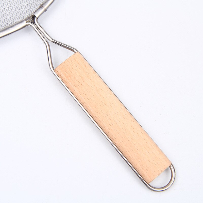 21cm/25cm/29cm/33cm Stainless Steel Splatter Screen Mesh Pot Cover Silver Oil Frying Pan Lid With Wooden Handle Cooking Tools
