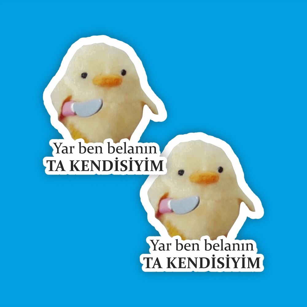 Yar Ben Affliction Ta Kendisiyim Laptop En Telefoon Sticker-Decal Max.5cm 2'li Set