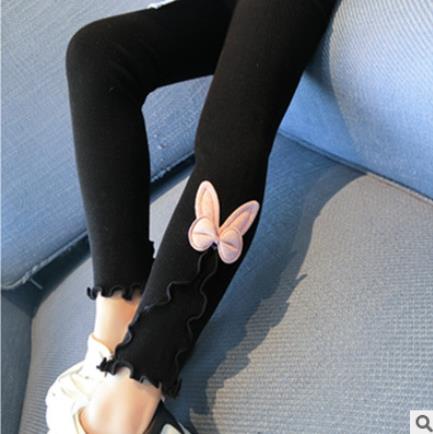 Ondergoed leggings meisjes kinderleggings grijs wit herfst schattige kleding: Zwart / L 110 to 120cm
