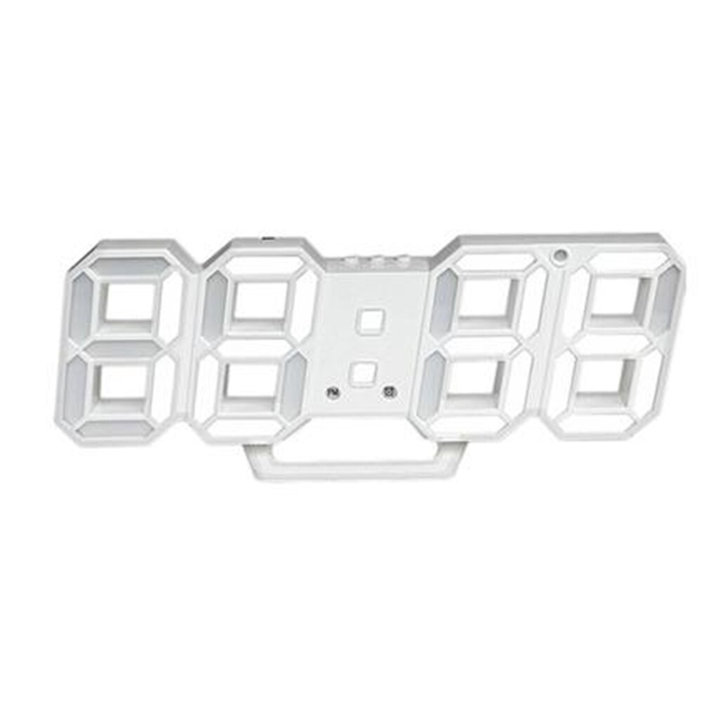 Nordic Digital Alarm Clocks Wall Hanging 3D Snooze Function Table Clock Calendar Display Office Electronic USB Power Alarm Clock: 4