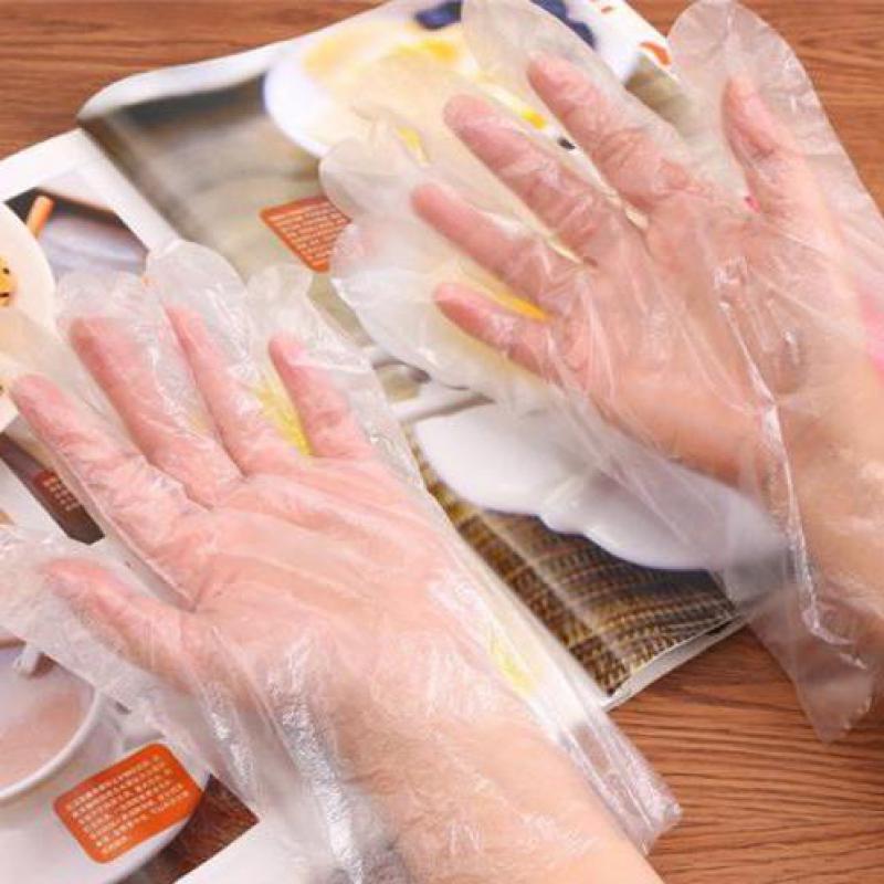 50 Pcs Huishoudelijke Schoonmaak Handschoenen 20G Kapsalon Verven Wegwerp Handschoenen Plastic Film Kappers Haarverzorging Transparante Handschoenen