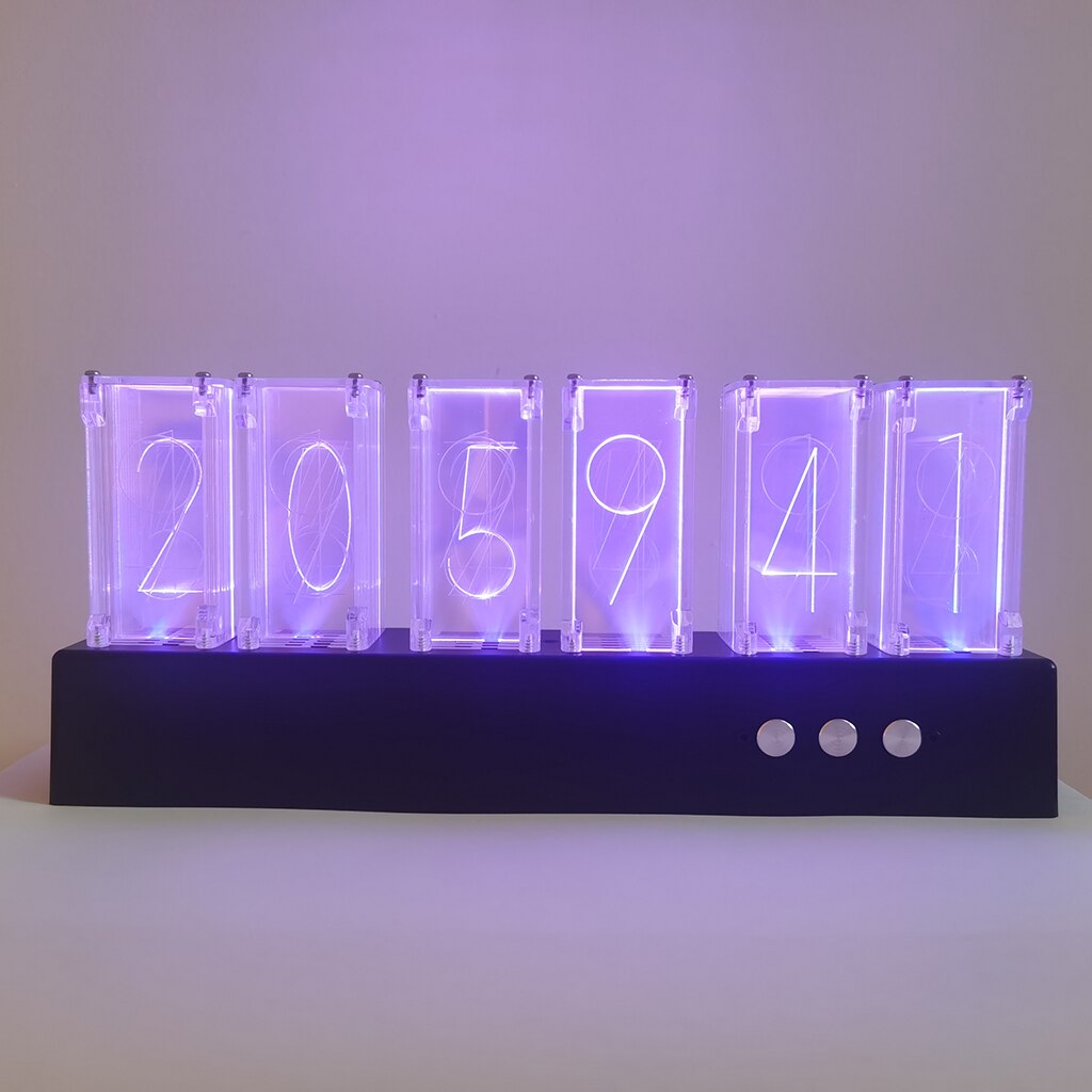 Modern Tabletop USB Nixie Tube Clock Large Display LED Digital Desk Clock Interior Living Room Home Decors Year