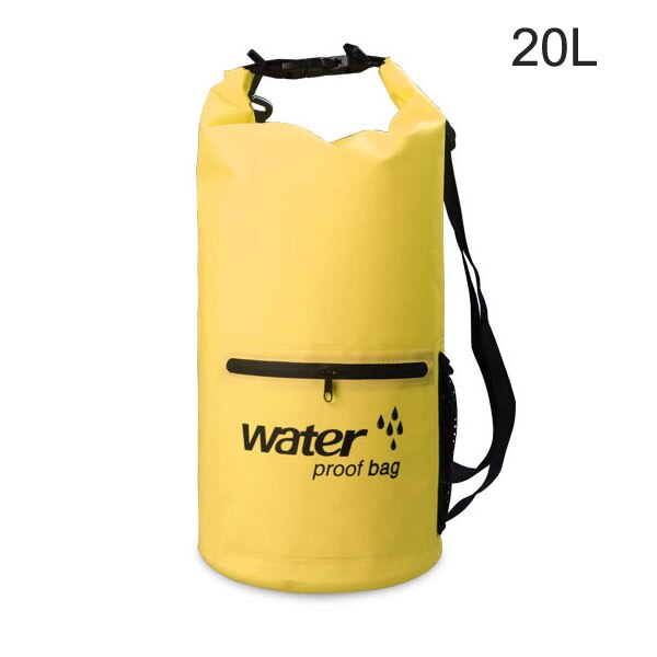 10L 20L Mergulho Natação Ao Ar Livre Saco De Armazenamento De Compressão À Prova D' Água Dry Bag Mochilas Das Mulheres Dos Homens Da Moda de Surf Para Rafting Caiaque: Yellow 20L