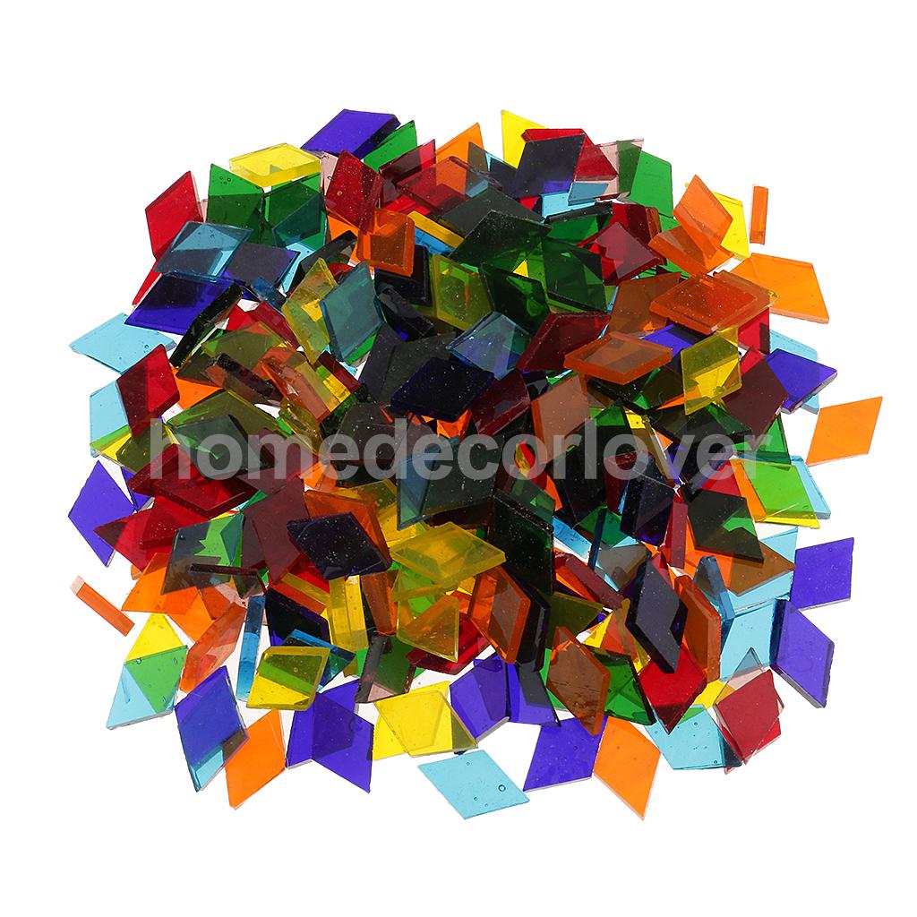 250 stykker assorterede farver klare glasstykker mosaik gør fliser tessera til puslespil kunst håndværk tilbehør
