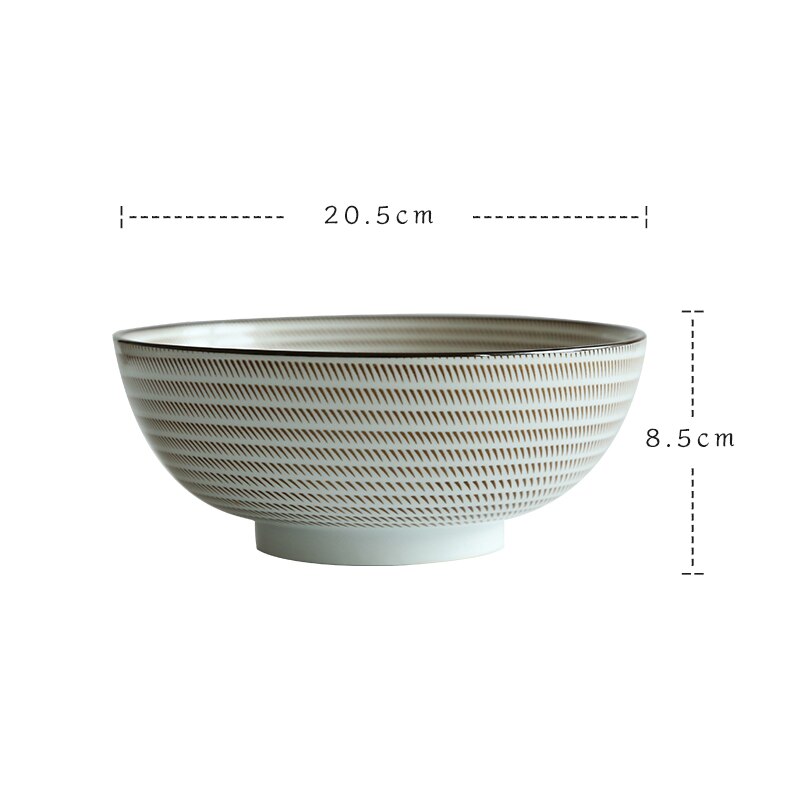 8 zoll Japanische Ramen Schüssel Keramik Nudel Schüssel Streifen Große Suppe Schüssel Restaurant Haushalt retro Schüssel Geschirr: C