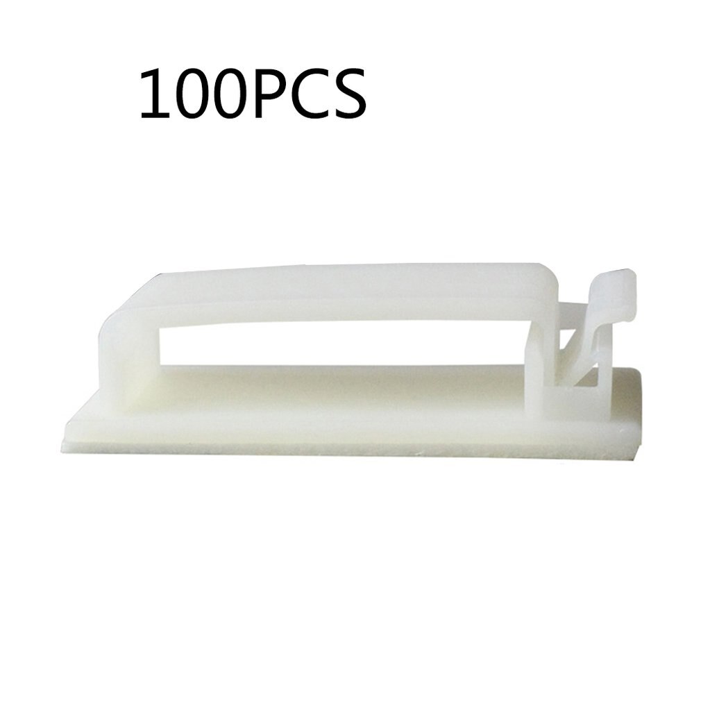 100pcs Adhesive Cable Clamp Fc Cable Fixing Base Nylon Flat Cable Fastener Convenient Thread Management Device: white FC-40