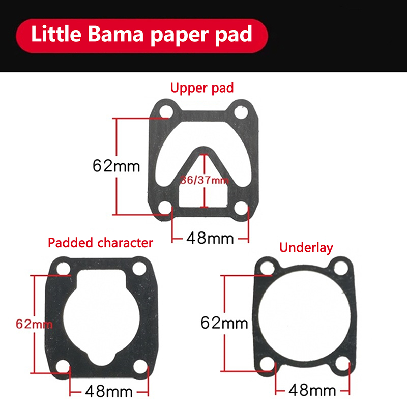 3Pcs Thickened Air Compressor Cylinder Head Gasket Set - Durable Seals for Valve Plate & Oil Pumps (Industrial Use): Red
