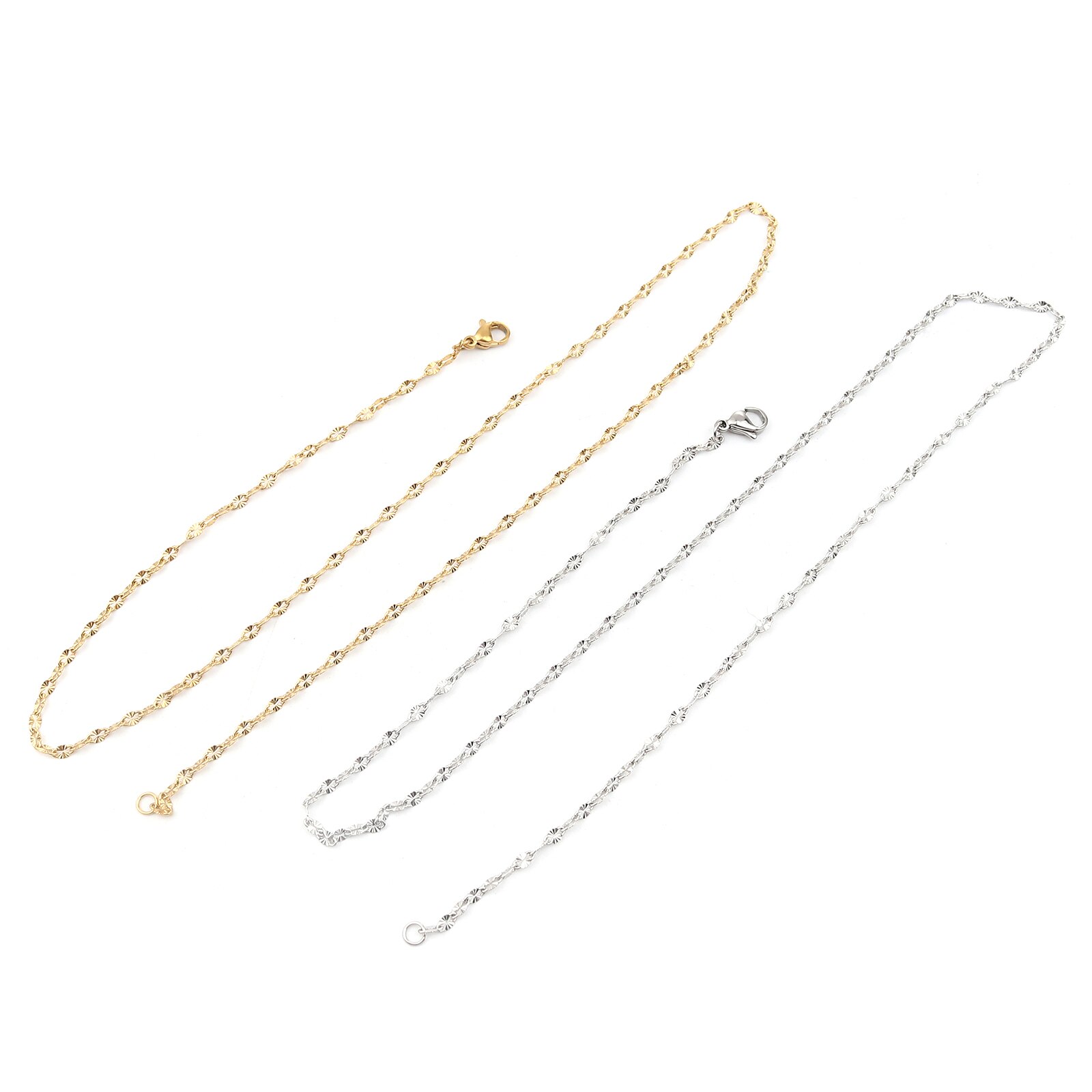 1 PC collana calda in acciaio inossidabile 304 per collana che fa gioielli ovali Color argento Color oro catena a maglie gioielli fai da te all&#39;ingrosso 50cm
