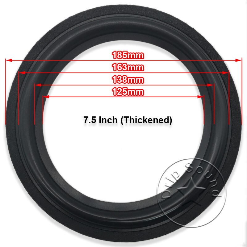 Piezas de repuesto para altavoz, piezas de repuesto para reparación de Subwoofer de graves con borde de espuma de 6,5 &quot;/7,5&quot;/8 &quot;pulgadas, 2 uds.: 7.5 Inch (thickened)
