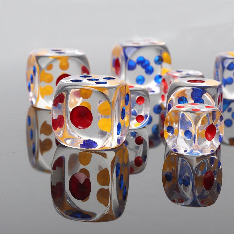 Acrylic Dice Transparent Round Corner Boutique Game Dice 10 suits