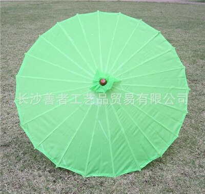 Chinese colored fabric umbrella, white pink parasols, China traditional dance color parasol, Japanese silk props: Green