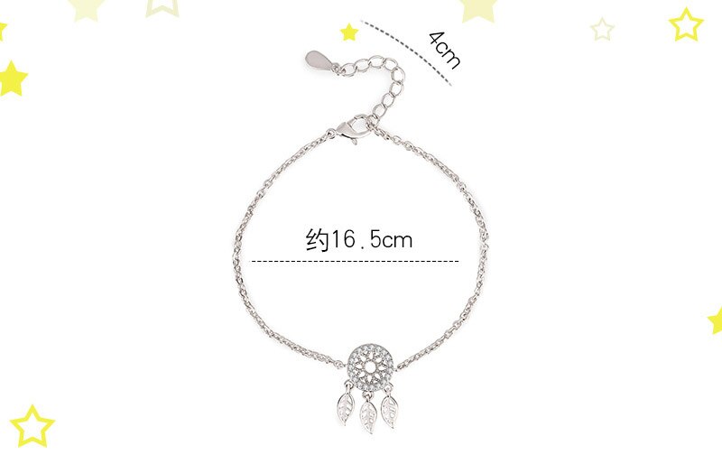 YADA – Bracelet attrape-rêve couleur argent S925 pour femme, bijou en métal, plume, amitié, cristal, BT200131