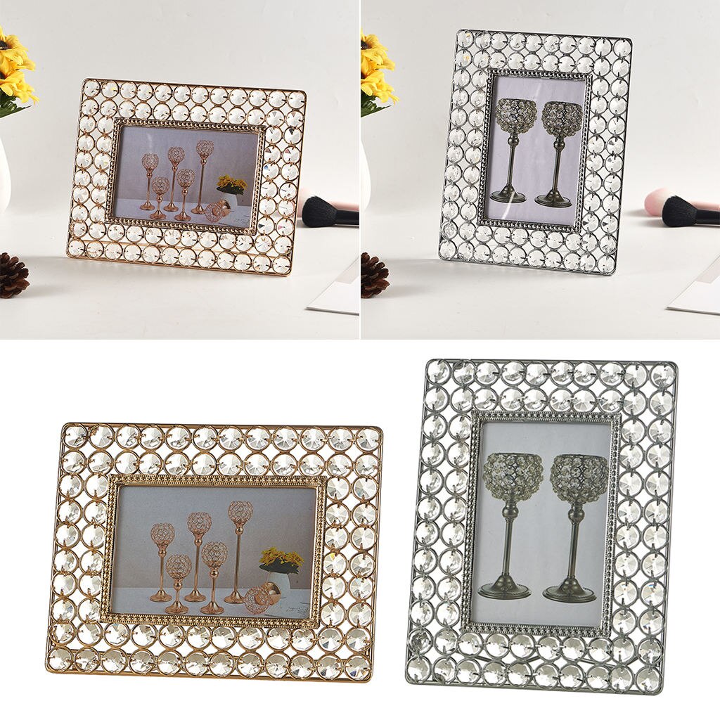 Sparkling Crystal Photo Frame Metal Frames Living Room Decor Birthday