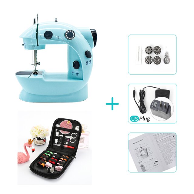 Booksew Mini Sewing Machine Portable Cutter Foot Pedal Straight Line Hand Table Night Light Two Thread Electric Winding Mending: 02-Z3-US