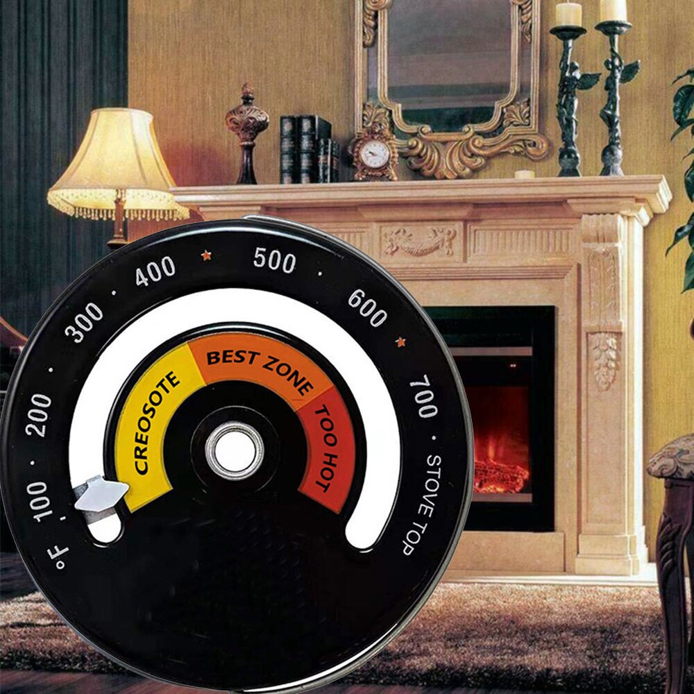 1 Uds. Termómetro de chimenea para estufa, medidor de temperatura para quemador de leña, quemador de leña para barbacoa, accesorio de mejora para el hogar