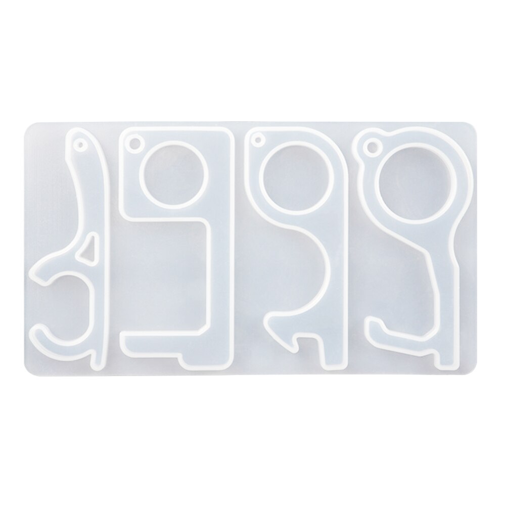 DIY Clear Pusher No Touch Door Opener Home Button Kids Adults Craft Epoxy Resin Multifunction Beginners Silicone Mold Casting