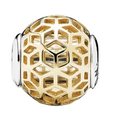 925 Sterling Silver Sensibilità Oro E Incisione Argento del Branello di Fascino Misura Pandora Essenza Braccialetto Gioielli Fai Da Te