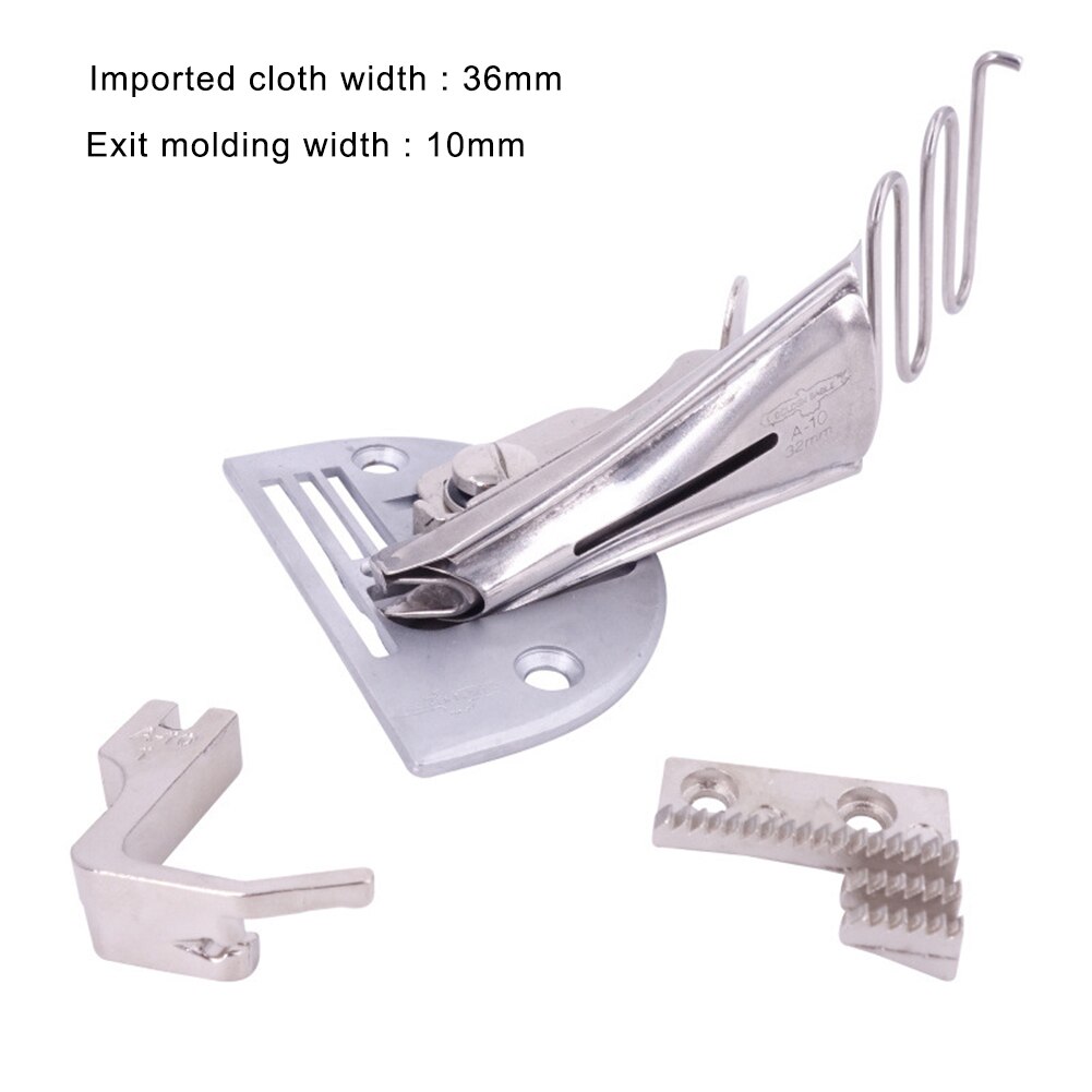 Cartella Overlock per macchina a punto annodato Hemmer in metallo raccoglitore diagonale accessori per cucire antiruggine Hemmer raccoglitore diagonale ad angolo retto: 36MM