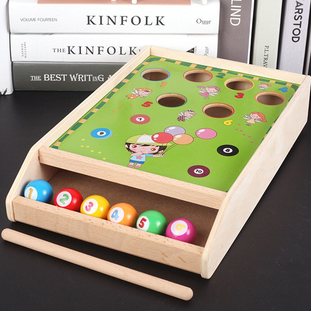 1 Set Table Game Toys Mini Billiard Toys Wooden Interactive Toy Educational Game Supplies For Home Nursery